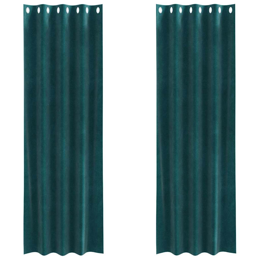 Zatemnitvene zavese 2 pcs Temno zelena 140 x 260 cm Žamet