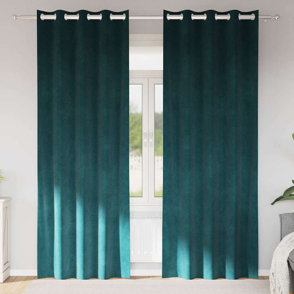 Zatemnitvene zavese 2 pcs Temno zelena 140 x 260 cm Žamet
