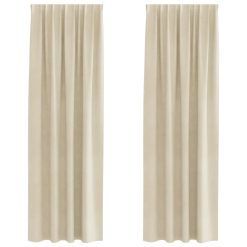 Zatemnitvene zavese 2 pcs krema 140 x 260 cm Žamet