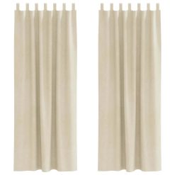 Zatemnitvene zavese 2 pcs krema 140 x 260 cm Žamet