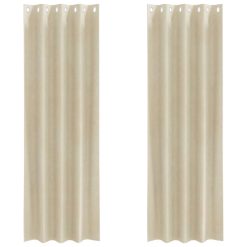 Zatemnitvene zavese 2 pcs krema 140 x 260 cm Žamet