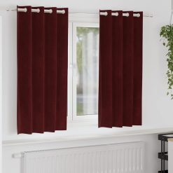 Zatemnitvene zavese 2 pcs vinsko rdeča 140 x 175 cm Žamet